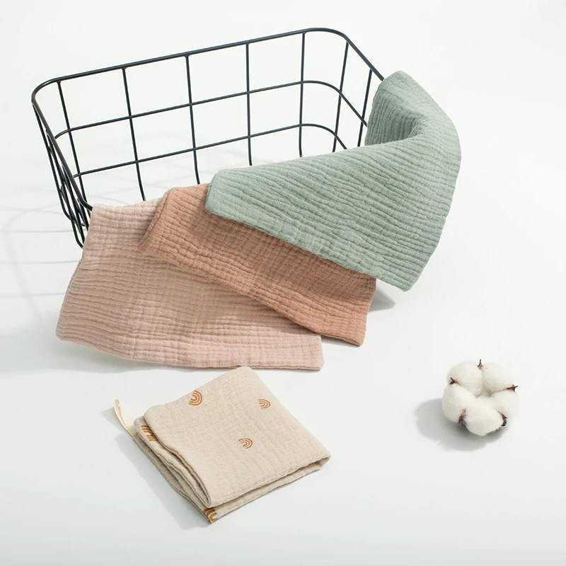 Оптовая продажа, детское муслиновое хлопок мочалки детское одеяло полотенце 4 слоя небольшой площади принадлежности для ванной комнаты с рисунками тряпка для мытья посуды малыша