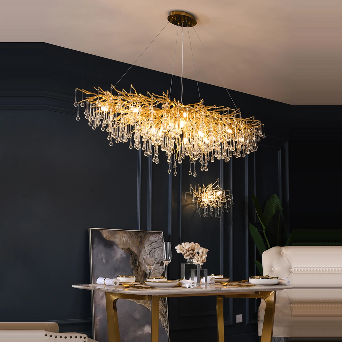 LED Postmodern Gold Water Drop Designer LED Lamp LED Light.Pendant Lights.Pendant Lamp.Pendant light For Dinning Room