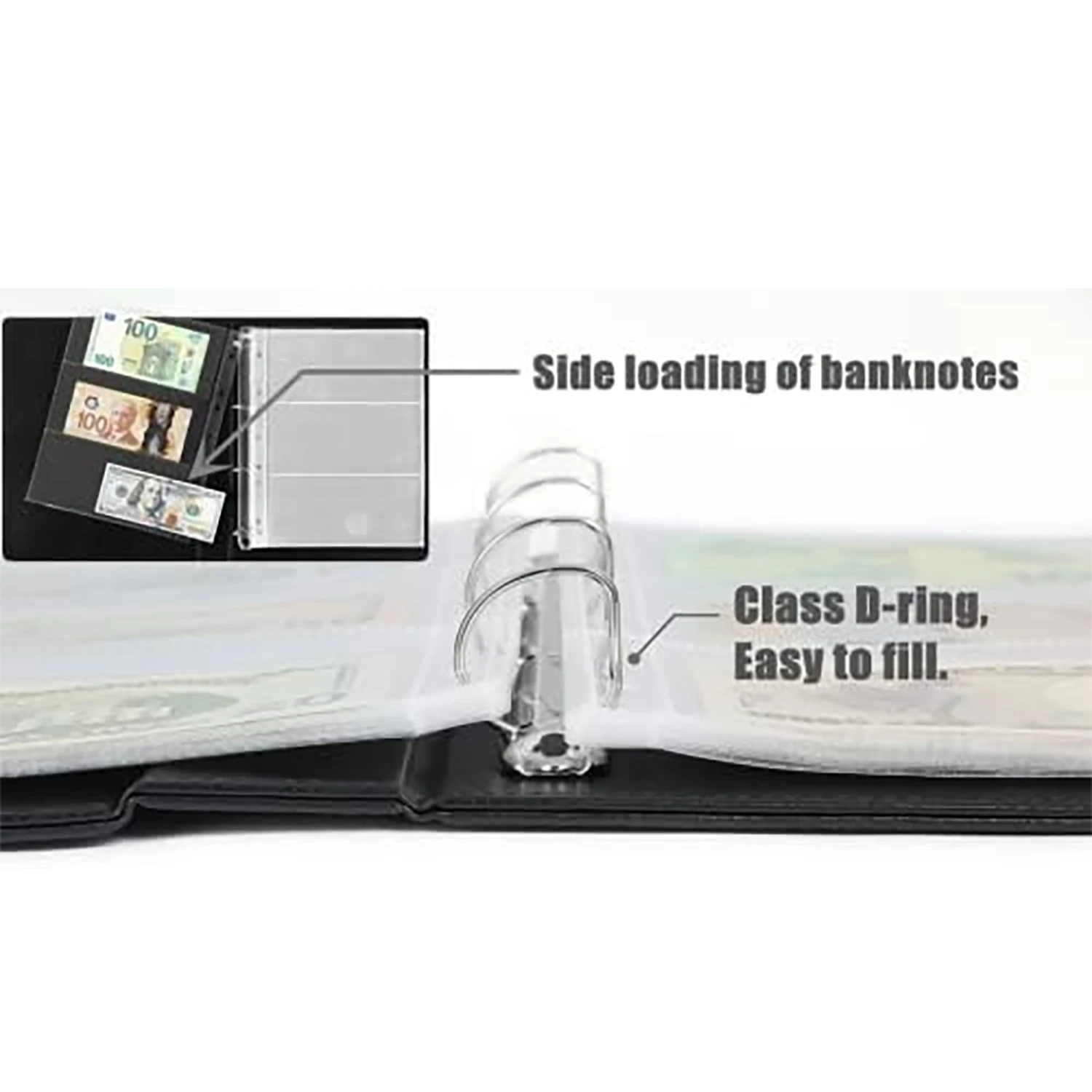 Banknote Currency Collecting Album Paper Money Collection Storage Book Binder for Bill Note Stamp Collector Display