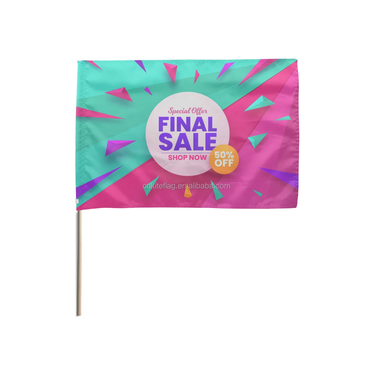 Custom Printing LOGO Flag Sports Flag wooden stick 20x30 promo flags