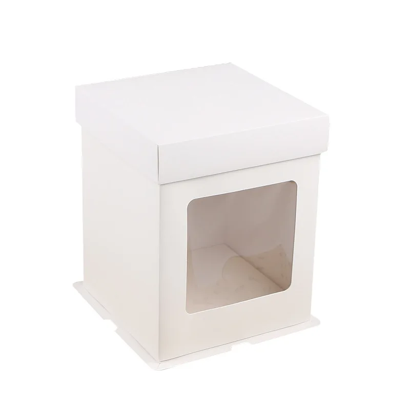 Wholesale high quality heighten and thicken paper cake box with window, box for cake