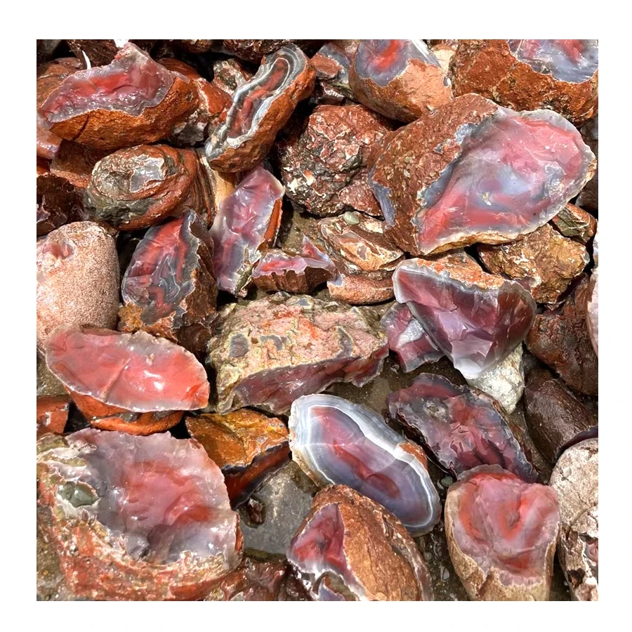 New Arrivals wholesale high quality Natural raw agate crystal quartz stone rough crimson agate stone For decoration