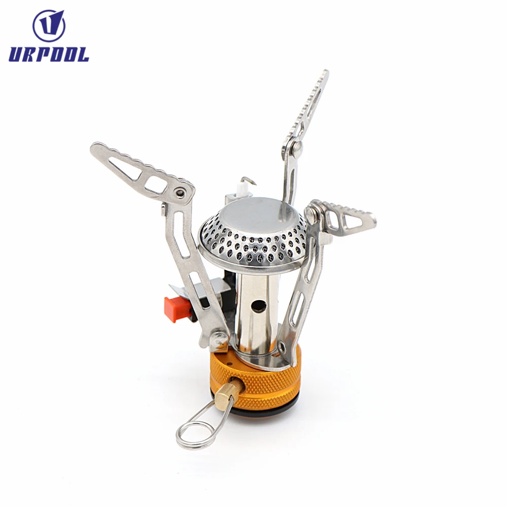 Outdoor Windproof Camping Mini Portable Folding Ultralight Gasoline Propane Cooking Stove Camping Gas Burner