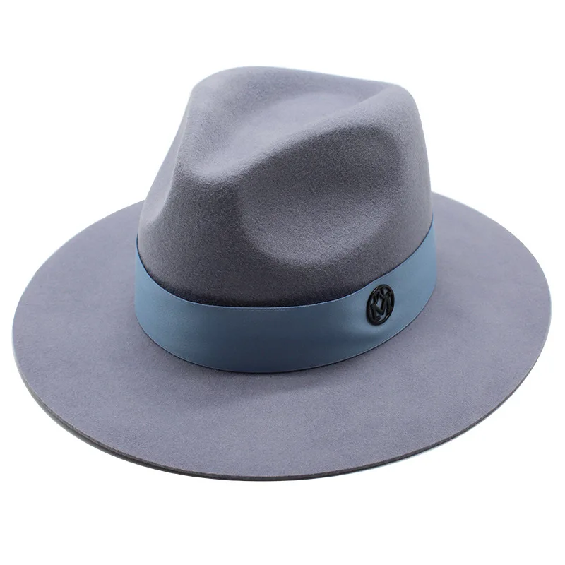 100% Australian Wool Fedora Hats Women Wide Brim Jazz High Quality Wool Felt Hats 2022 New Product