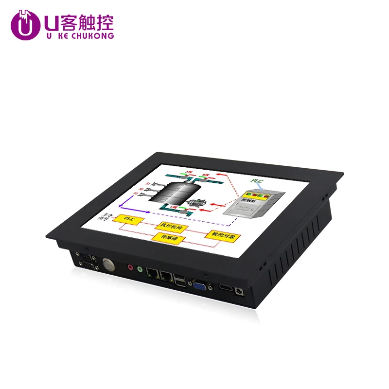 High Quality i3 8th gen CPU all-in-one pc For Industrial with Waterproof IP65 panel Resistive touch monitor