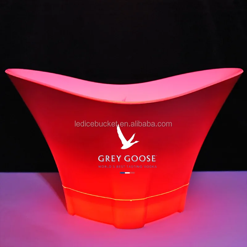 Customized Logo Color Acceptable LED Ice Bucket Large Capacity 12L bucket for night club cooling wine bottle