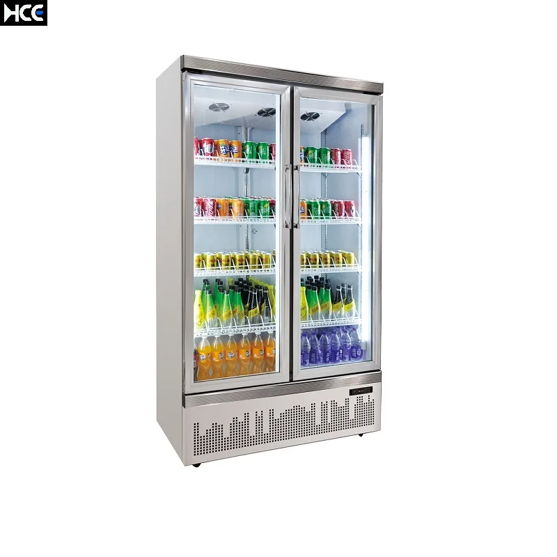 Commercial beverage fridge glass door cooler fridge beer refrigeration upright chiller