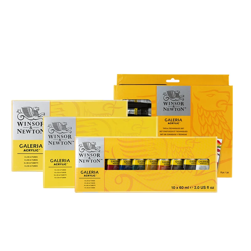 Winsor Newton 10*60ml Art Acrylic Paint Galeria Acrylic Colors Set For Drawing