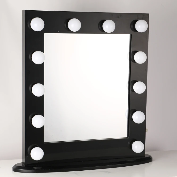 60*70cm square Professional Dressing Makeup Mirror Wood Frame Hollywood Vanity Beauty Mirror