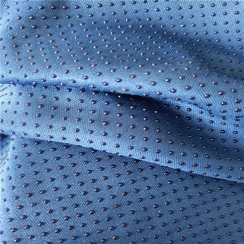 Spandex polyester stretch coated dots dotted anti non slip fabrics for slippers cloth