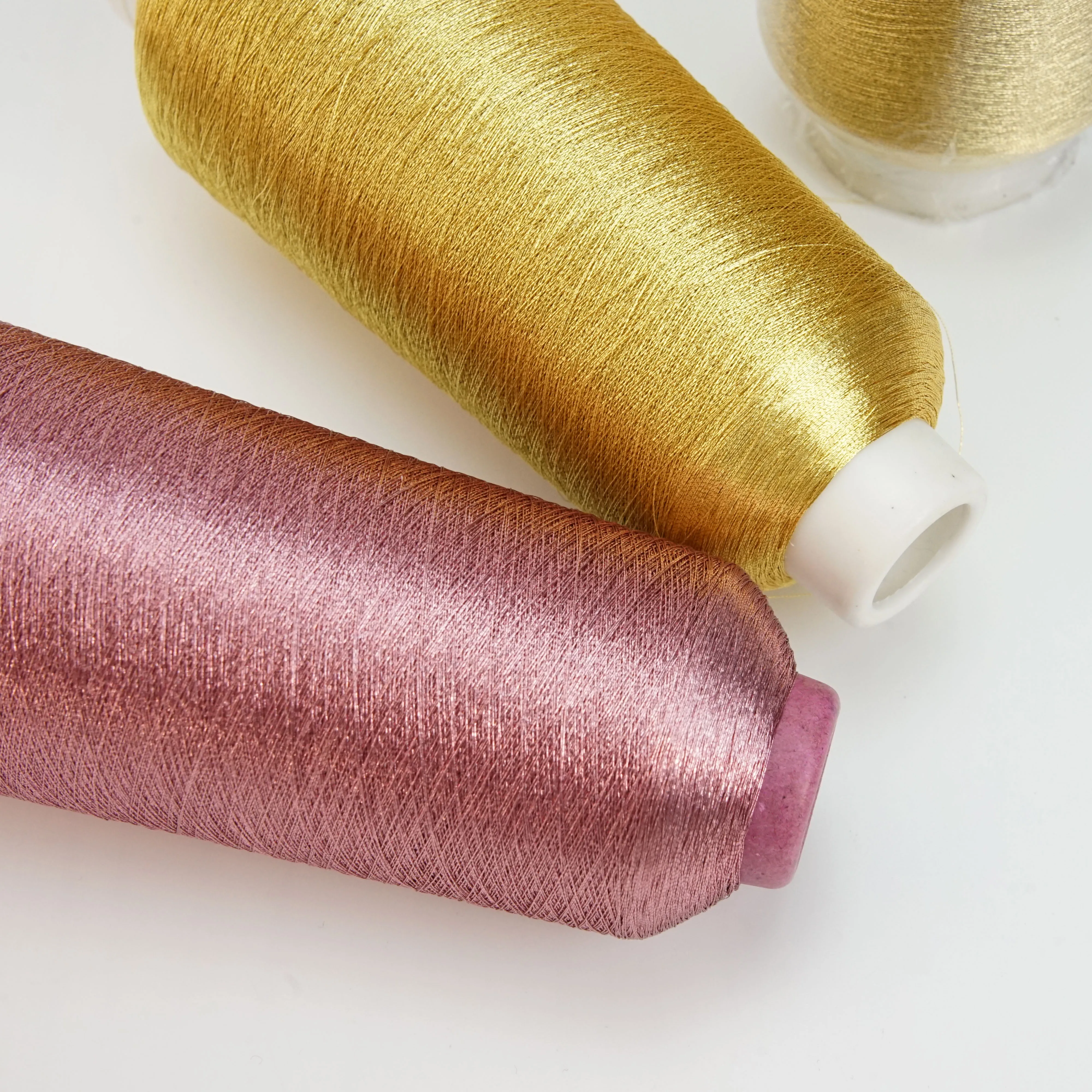 Wholesale Machine embroidery thread MS-TYPE 150D 300D EMB thread knitting Colorful Metallic Yarn for Embroidery