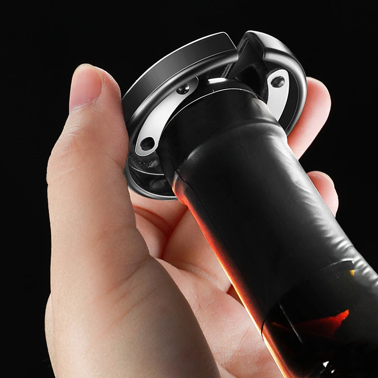 4-Piece Stainless Steel Corkscrew Opener Foil Cutter Wine Aerator Vacuum Stopper Kit Wine Opener Gift Set