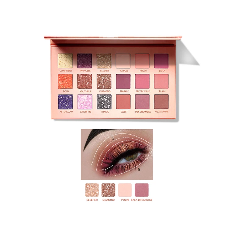 Low Moq Waterproof Chromatic Makeup Private Label Eyeshadow Palette