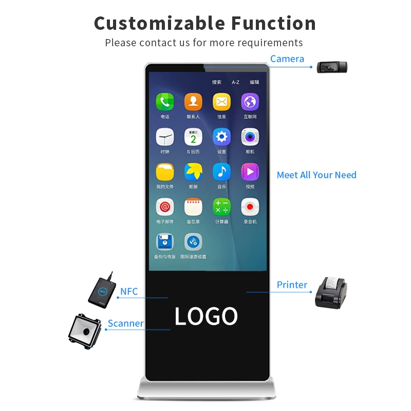 multi-function advertise Screen Indoor Digital Signage Player/Totem/Kiosks for display