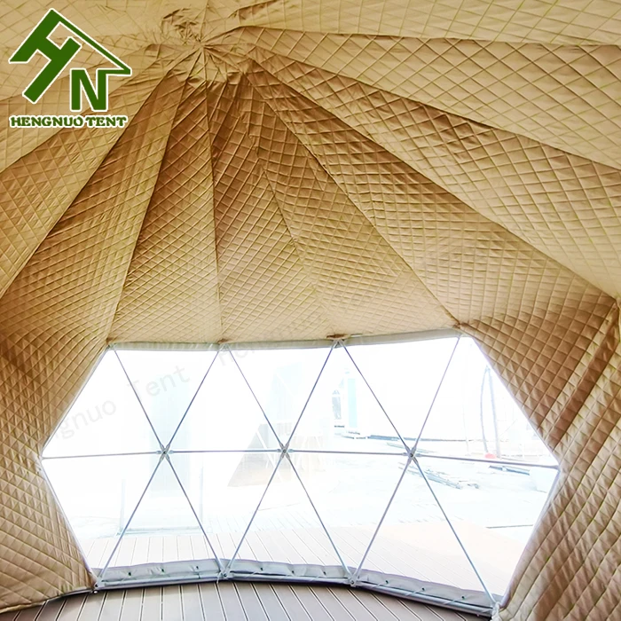 Galvanized Steel Frame Outdoor Mongolian Yurt House Geodesic Safari Tents For Camp Site