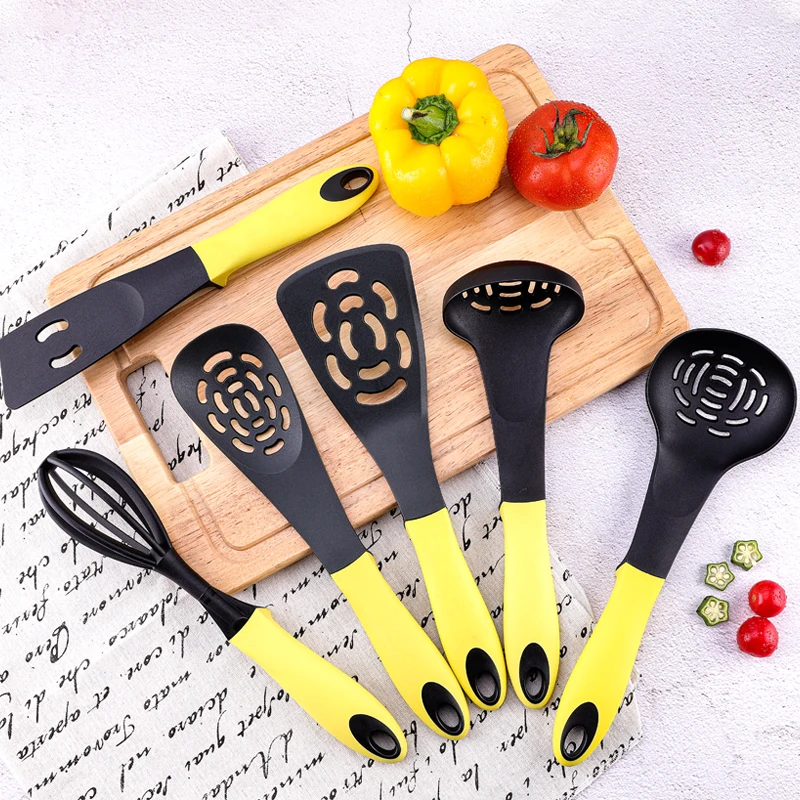 Premium Kitchen Cookware PA66  7pcs Nylon Kitchen Utensil Set with PP+TPR Handle for Home Kitchen