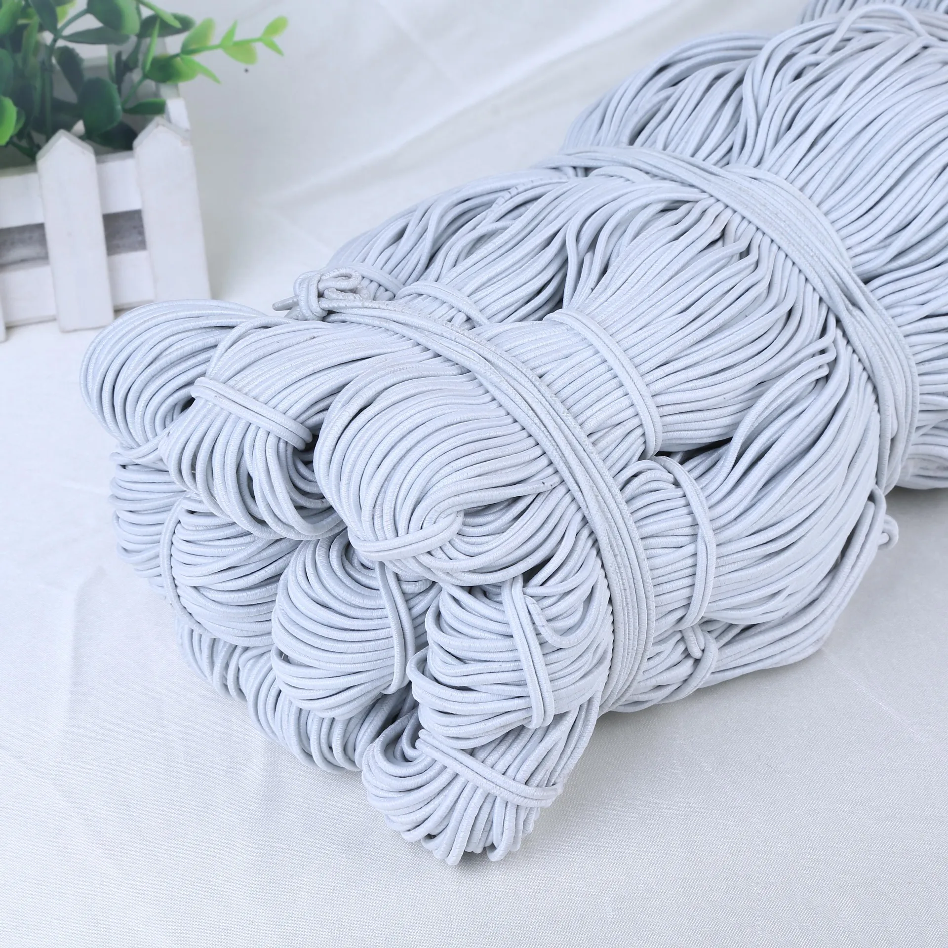 Customized Garment Polyester Rope Stretch Round Cord Wrapped Elastic Drawstring