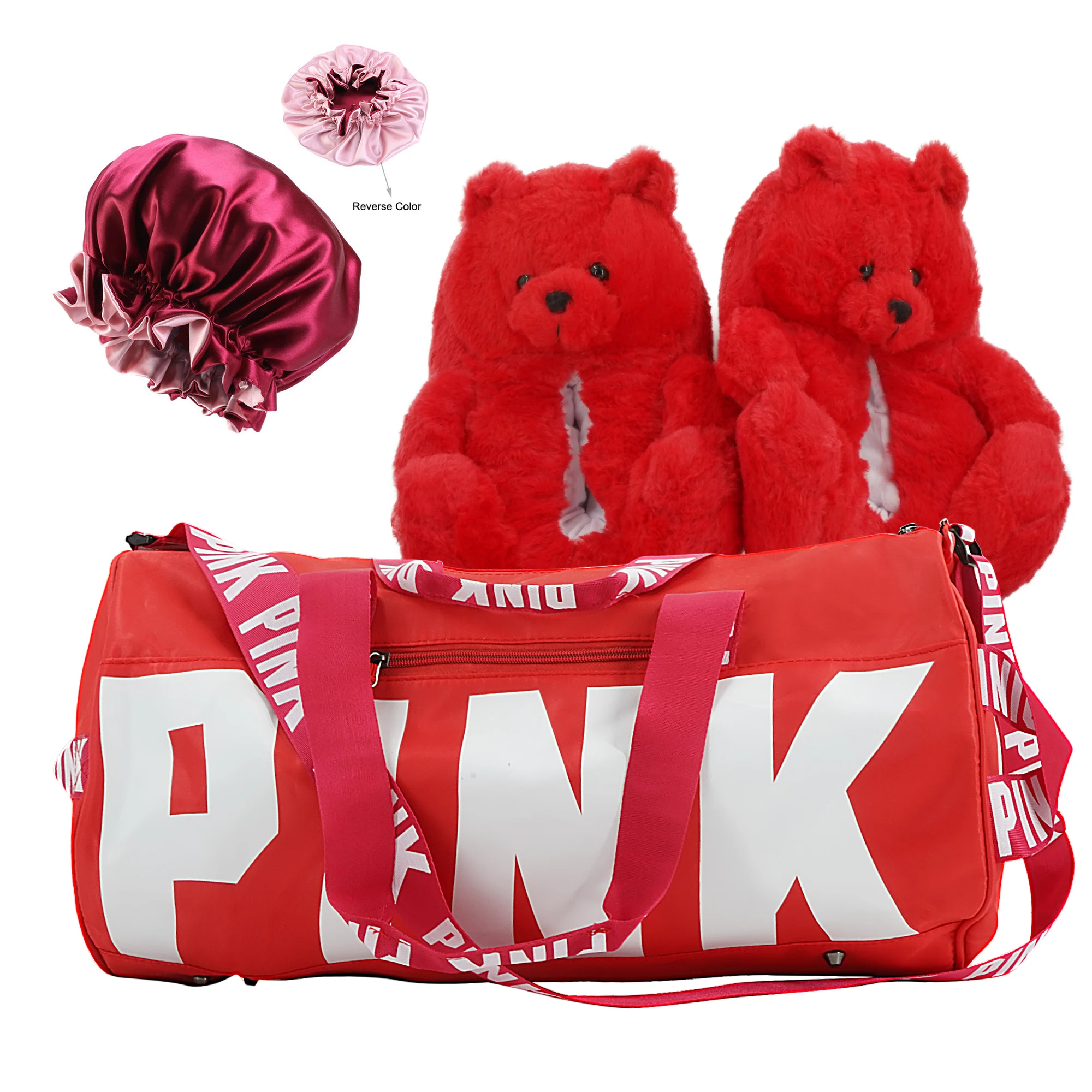 Wholesale Custom Slippers Satin Bonnet Trending Designer Waterproof Portable Polyester Luggage Gym Sport Travel Bag 3pcs Set