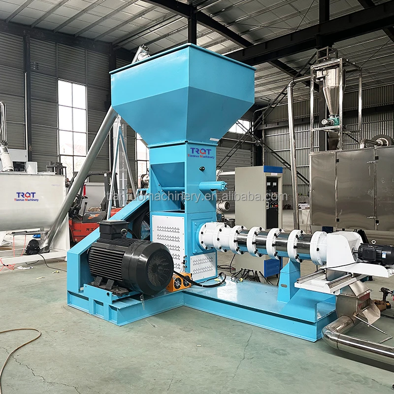 China manufacture Dry type fish food making machine floating pellets fish feed machine screw extruder machine