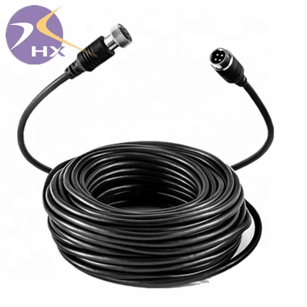 Car Mdvr Reverse Rear View Camera Waterproof M12 Pur Cable Male To Female M12 Cable Assembles 4 Pin Aviation Connector Cable