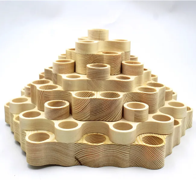 Customize Three Layers Round Rotatable Display Wood Holder Essential Oil  Bottles Wooden Shelf