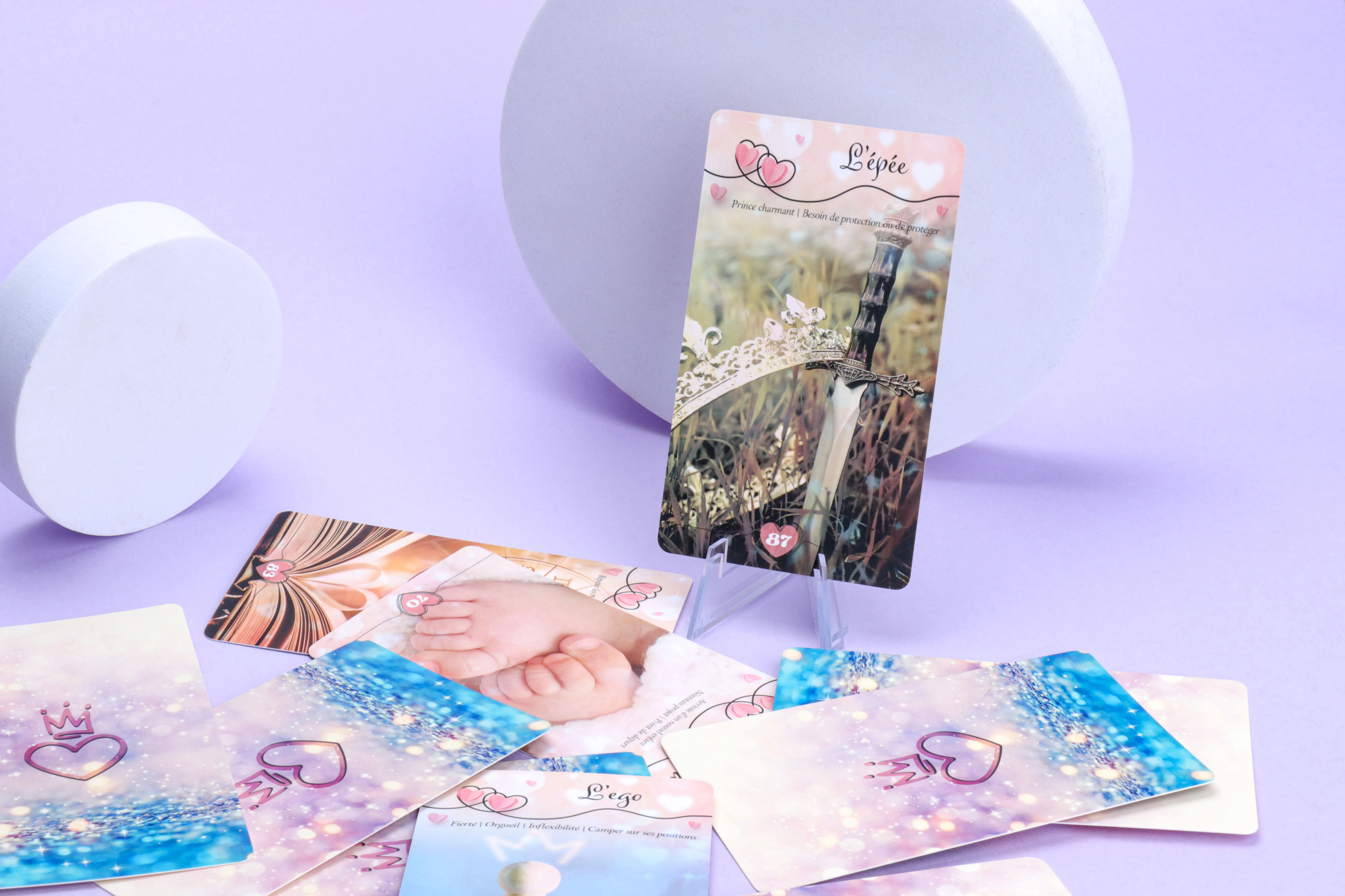 Custom Printed Your Own Mini Pink Tiny Affirmation Tarot Oracle Cards Rainbow Decks Tarot Cards With Box