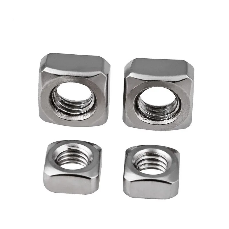 Stainless steel 304 316 plain square nut m3 metric zinc plated galvanized square nuts din 571