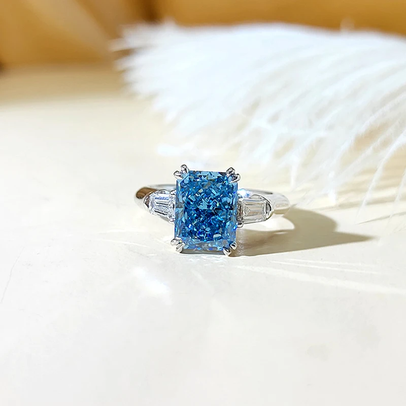 ZKZ jewelry custom loose vvs CVD diamonds india igi certified gia certified hpgt blue diamond ring
