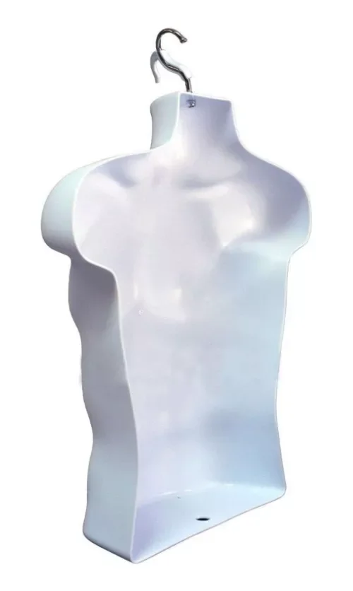 Male and Female Plastic Torso Mannequin Hollow Back Body Torso Set Half Body With Hanging Hook for Clothes Bikini Display