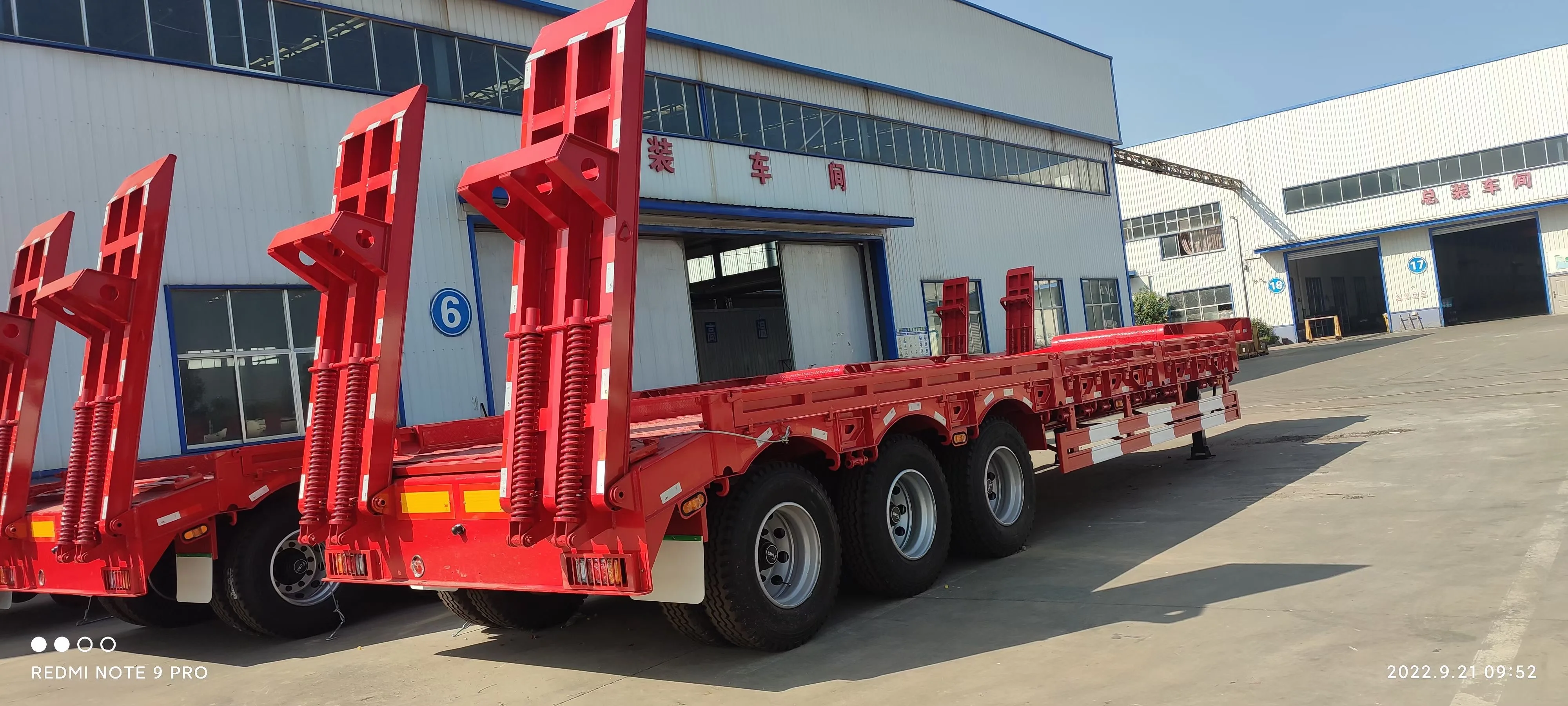 3/4 низкорамный механической обработывающий LOWBOY грузовик прицепа 50Ton-100Ton «гусиная шея» типа