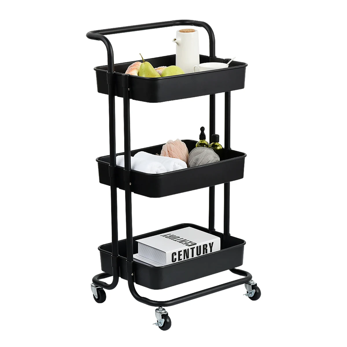 3-Tier Multifunctional Rolling Utility Cart organizer