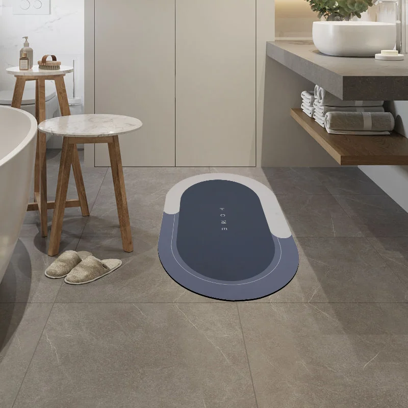 High Quality High End Pattern Mutil Fucational Anti Slip Fast Drying Diatomite Bathroom Rug Bath Mat