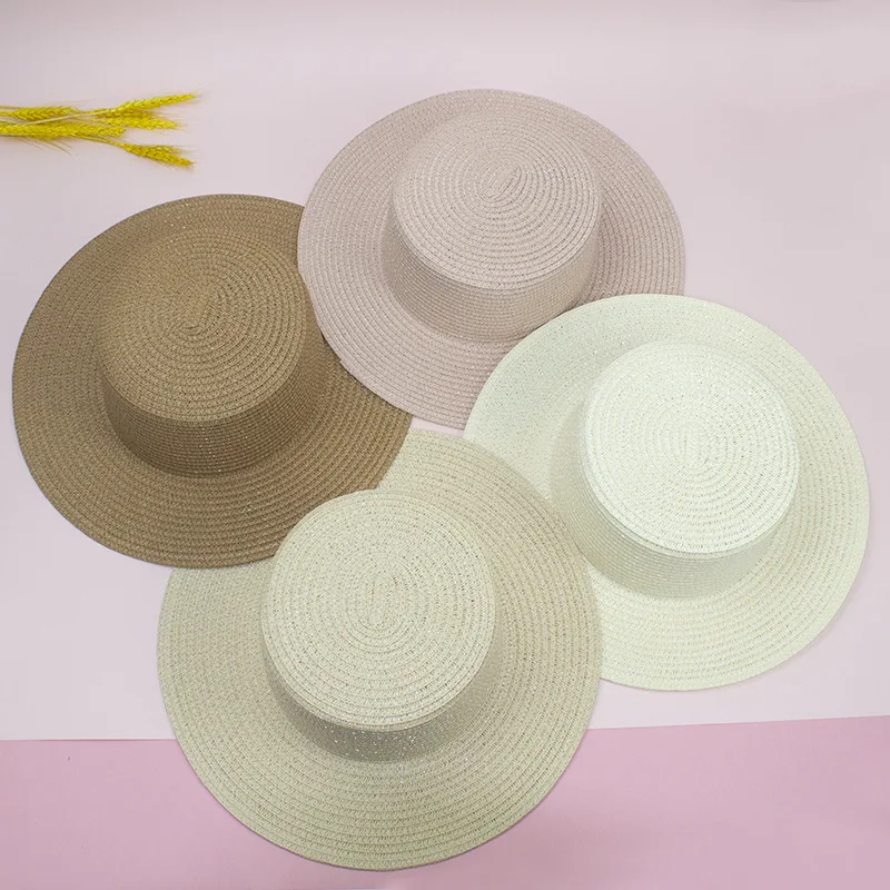 Factory Direct Sale Solid Color Straw Hats Customized Blank High Quality Straw Beach Hat Spring Summer Straw Hats For Outdoor