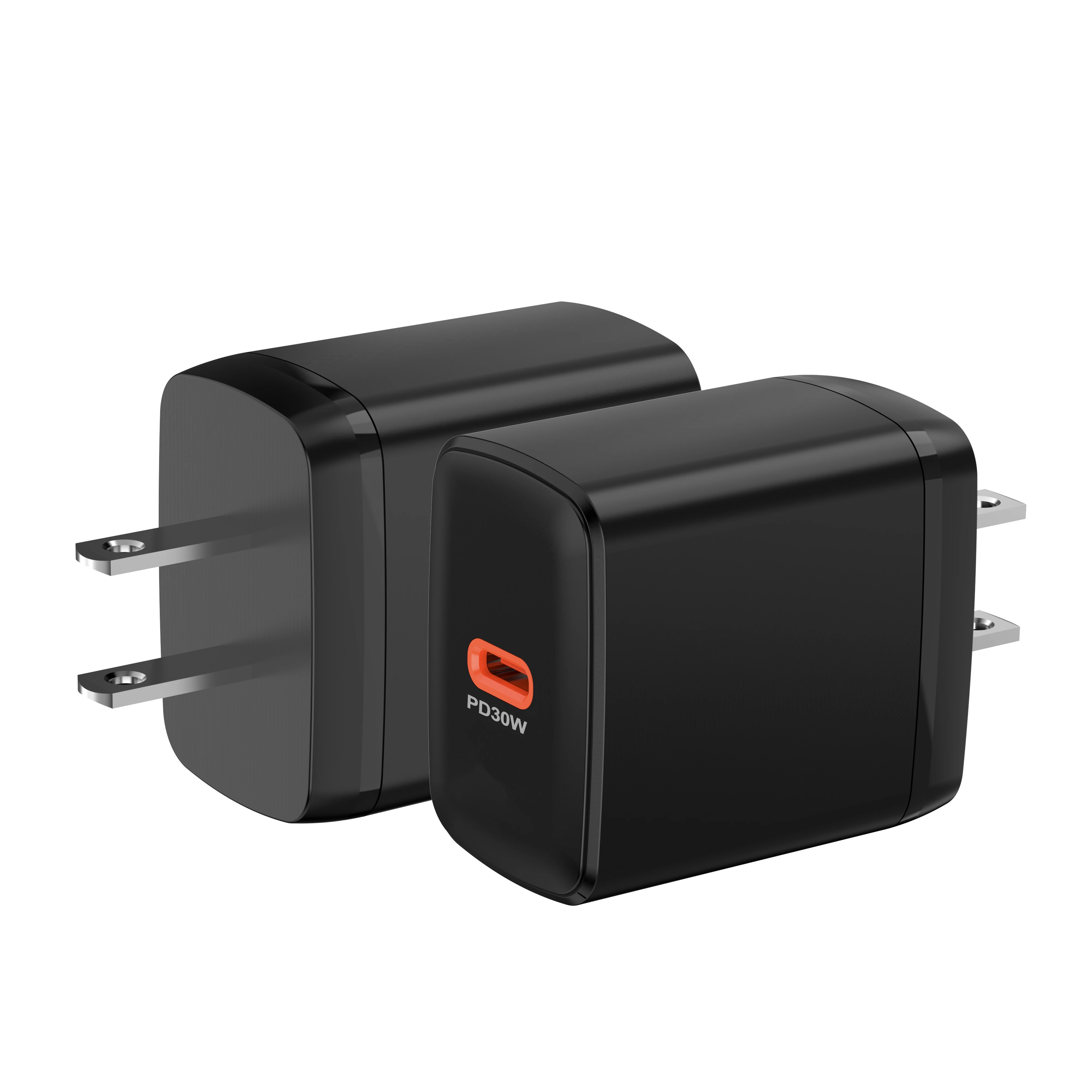 US EU PD30W/PPS33W 1-Port GaN Dual C Quick Charge USB C Fast Charging Electric Mobile Phone Power Supply  Wall  Travel Charger