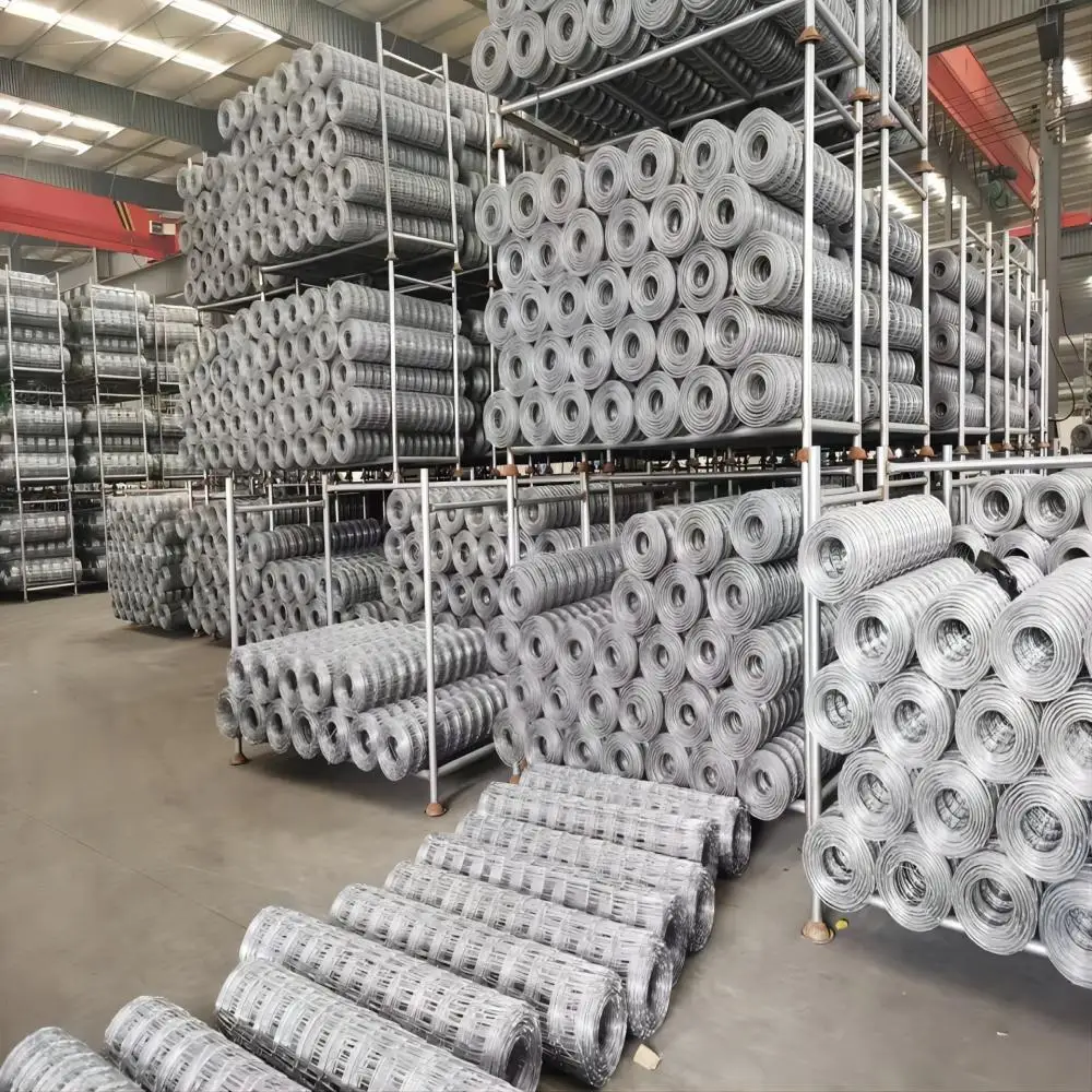 Hot Dipped Galvanized Fixed Knot Field Fence Cattle Fencing Farm Metal Iron Electro Galvanized Security Fence Panels 10 Rolls