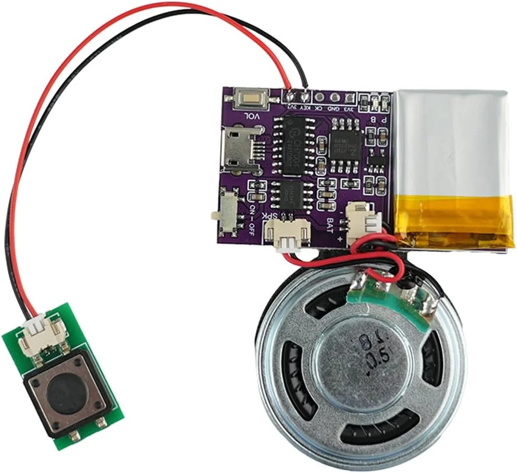 8MB Push Button Control Activated voice Chip  MP3 Music Sound Module for Crafts Christmas,New Year Greeting Presents