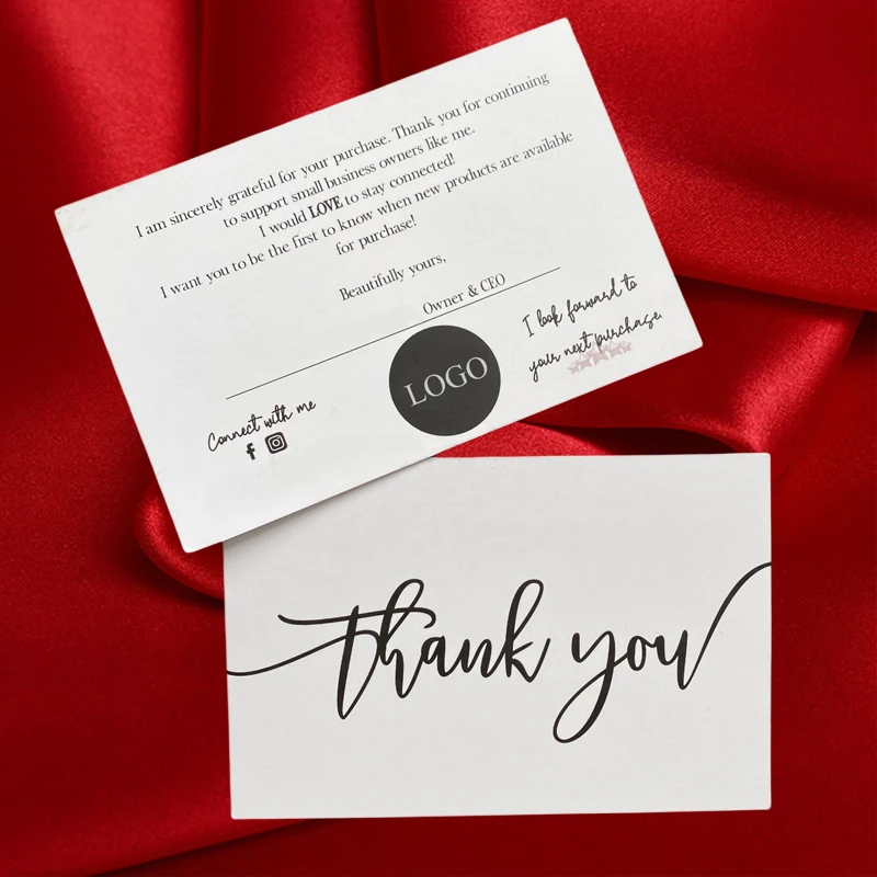 Professional Chinese manufacturer post thank you card with envelope printing custom thank you card for business