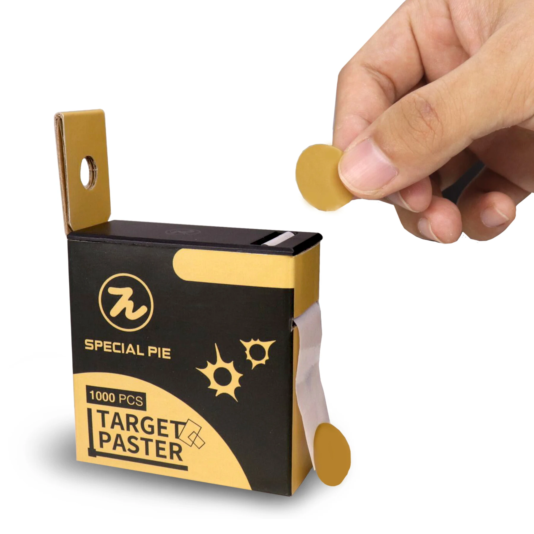 Target Paster with dispenser box 1000pcs D ring hole design, very easy to use and carry, designed for IPSC/IDPA sheet target