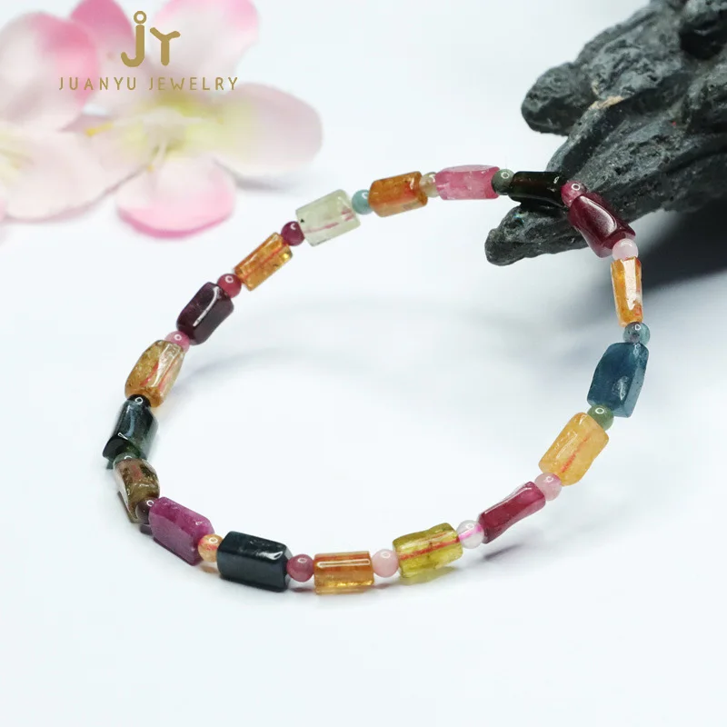 Wholesale precious stone jewelry crystals jade tourmaline Beaded Bracelets  handmade gemstones luxury jewelry  Crystal Beads