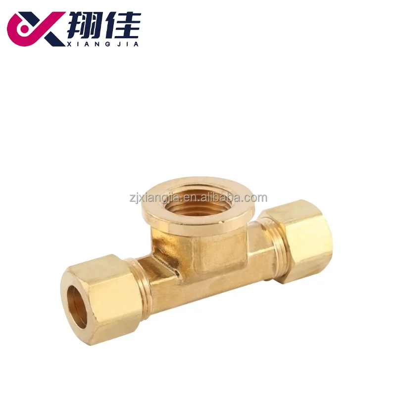 Customized high precision brass tee NPTF thread compression Brass fitting 177c-4-2 by parker