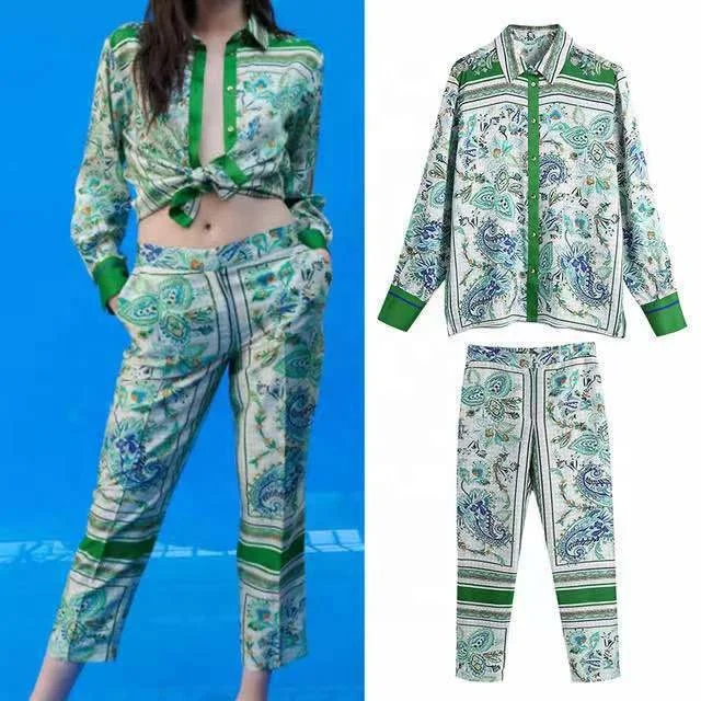 2022 blouse and pants set two piece pants set summer ladies suit women two piece pants set