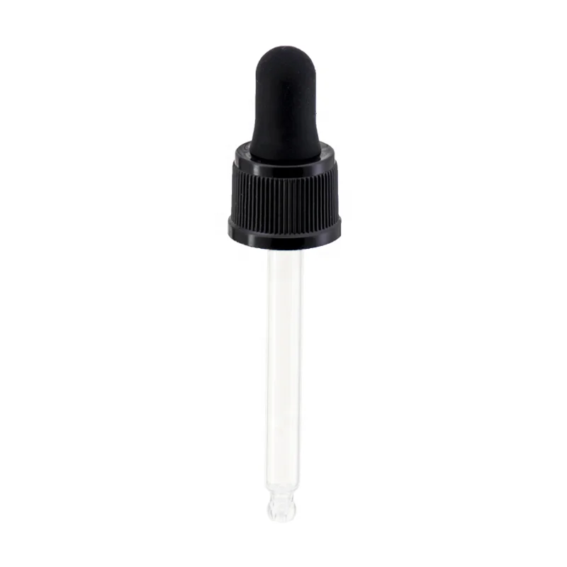 Hot sale glass  dropper 18/410 cosmetic ribbed liquid pipettes essential oil dropper