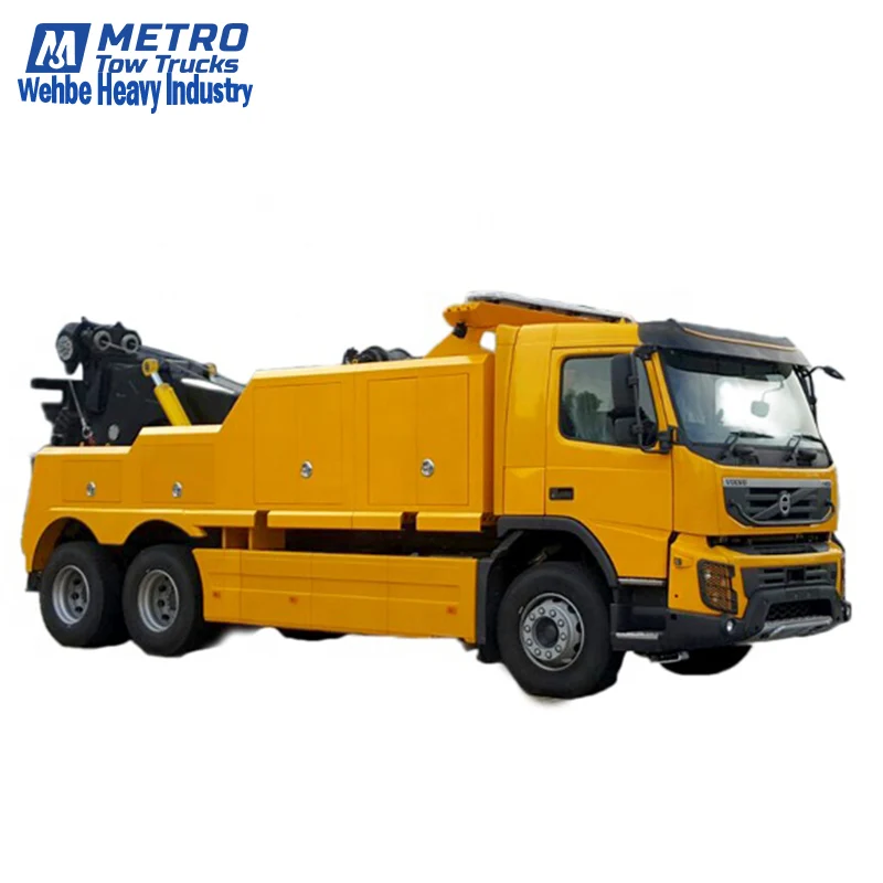 Metro Wehbe Heavy Duty Roll Back Wrecker Tow Truck 50 Tons Road Rescue Recovery Vehicles Tow Wrecker for Sale Customizable 2 Pcs