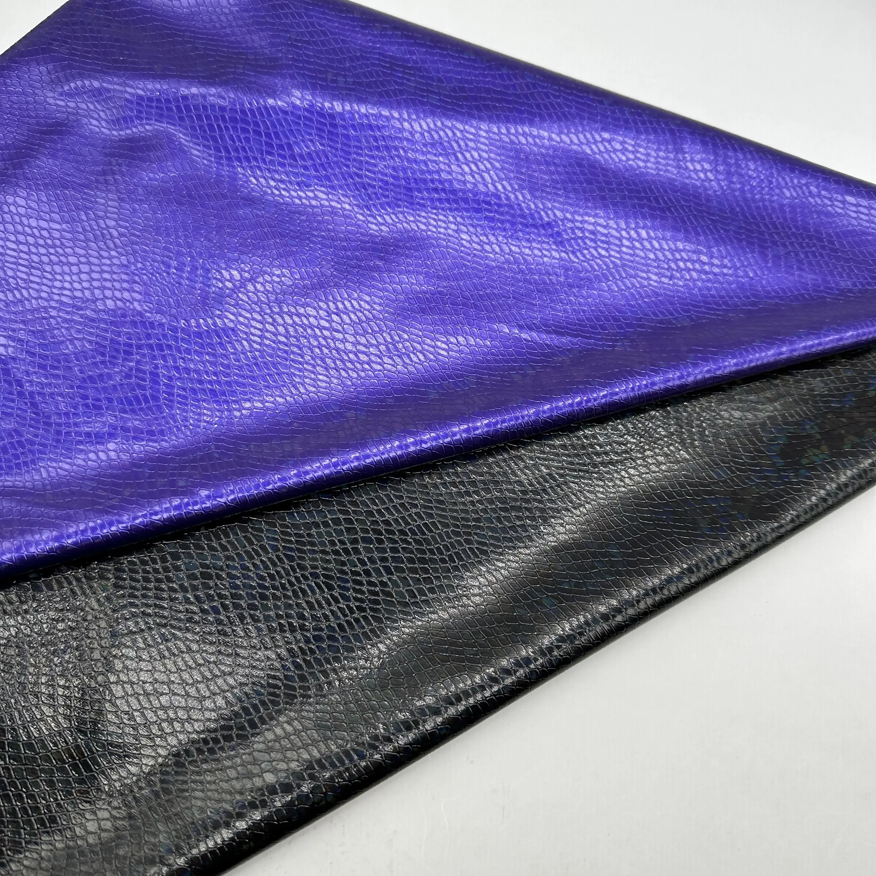Leather Manufacturers 4 Way Stretch Pu Leather Lizard Pattern Synthetic Leather Fabrics for Leggings and Skirts