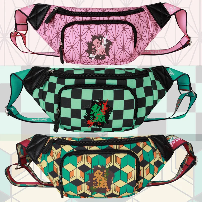 Cartoon Demon Slayer Kimetsu No Yaiba Satchel One Pieces Attack Tokyo Anime Oblique Span Fanny Pack Bag