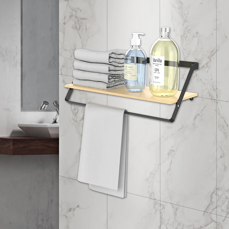 WIREKING Modern Low Price Hanging Metal and Wood Wall Mounted Rack Shelf  Storage Rack for Bedroom Living Room