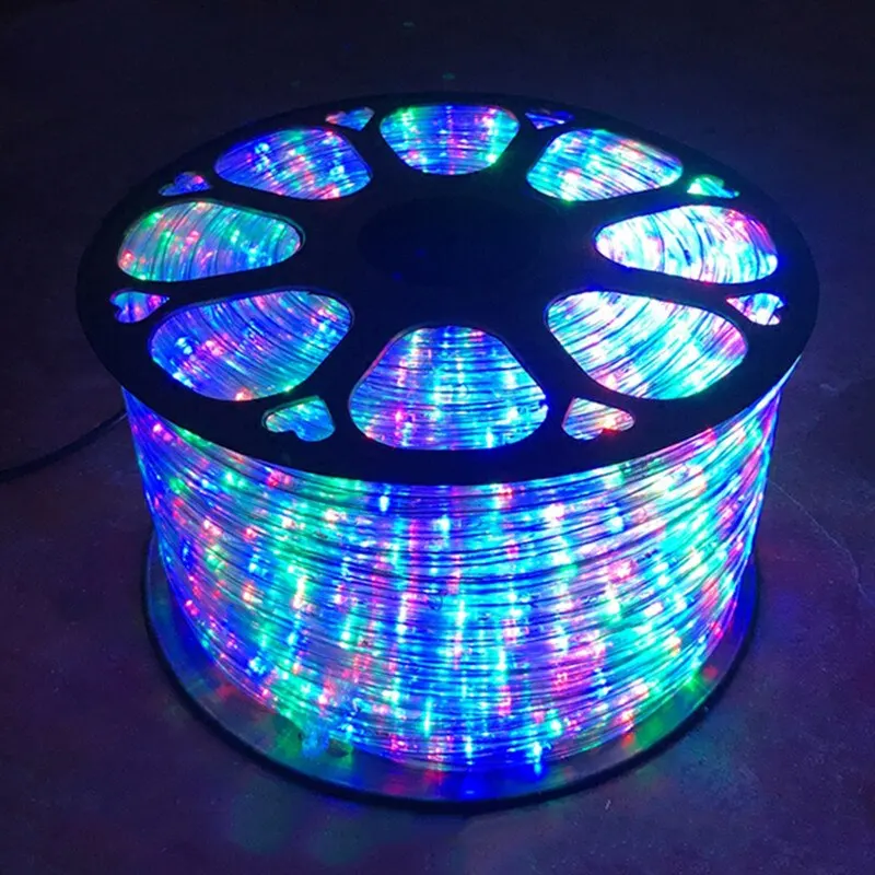 High Quality Rainbow Color Changing Rope Lighting Waterproof 110v~220v Merry Christmas White Color Led Rope Light