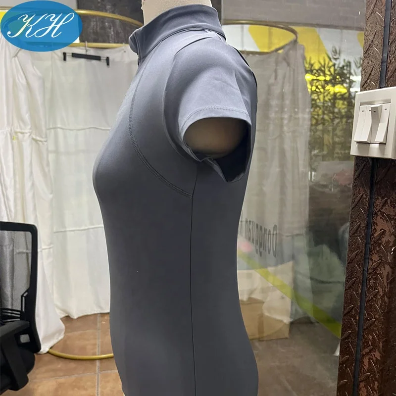 STOCK WOMEN EQUESTRIAN TOPS SHORT SLEEVE STRETCH SUN SHIRTS WHOLESALE LADY HORSE RIDING BASE LAYER