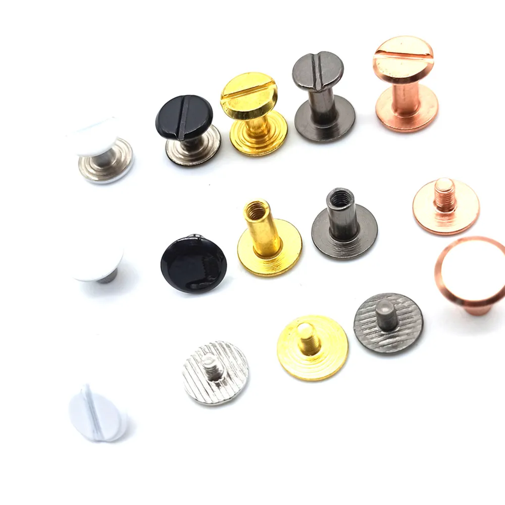 Nickel Plated Account Books Screw , Snap Rivet Chicago Screw, Brass Male and female book binding screws