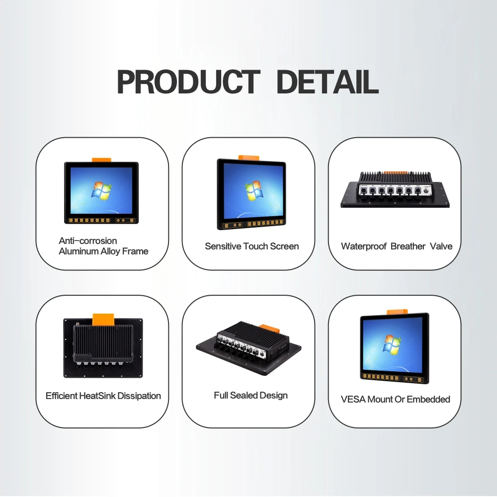 Vesa mount 10.1 inch fanless touch screen display tablet ip67 waterproof android vehicle computer